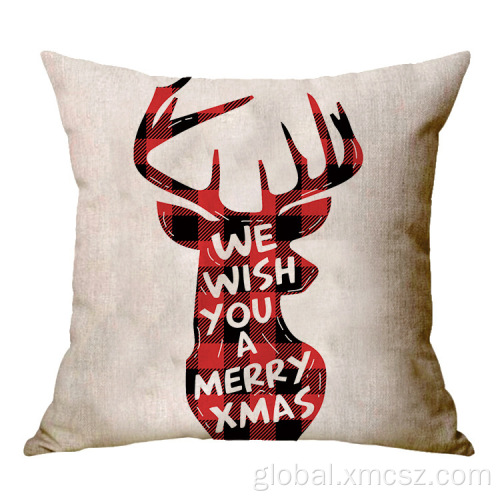 Christmas Trees Printed Pillow Covers New Christmas Plain Style Hot-Amazon Throw Cushion Cover Supplier